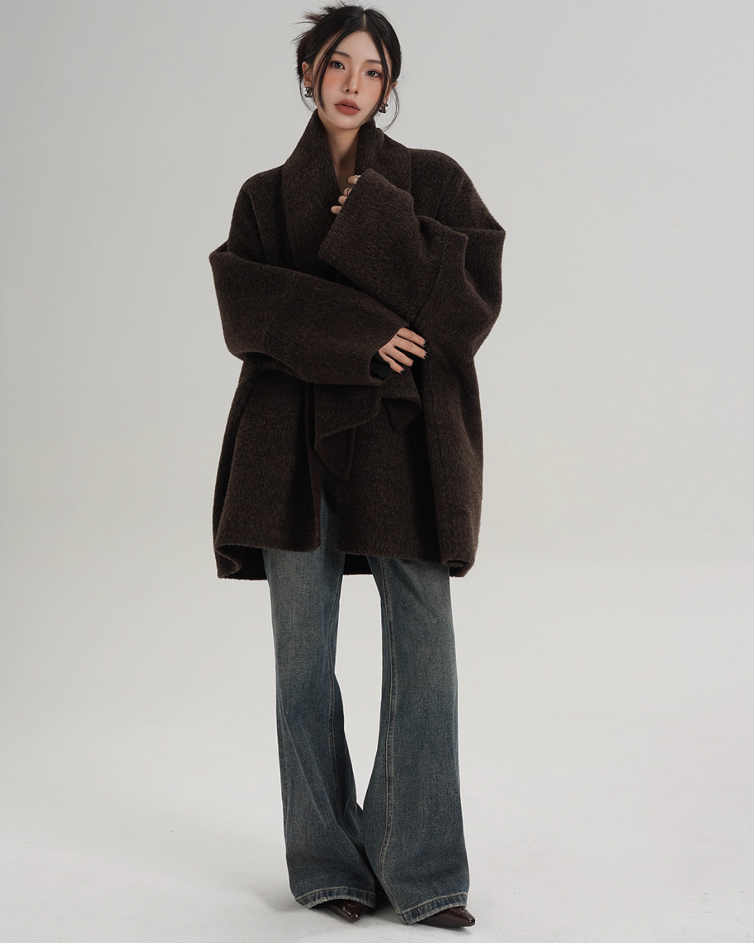 Collarless Wool Coat SRS0367