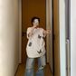 Butterfly Patch Short Sleeve T-Shirt YLS0836