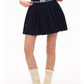 Polo Rib Knit Top / Pleated Skirt MDB0001