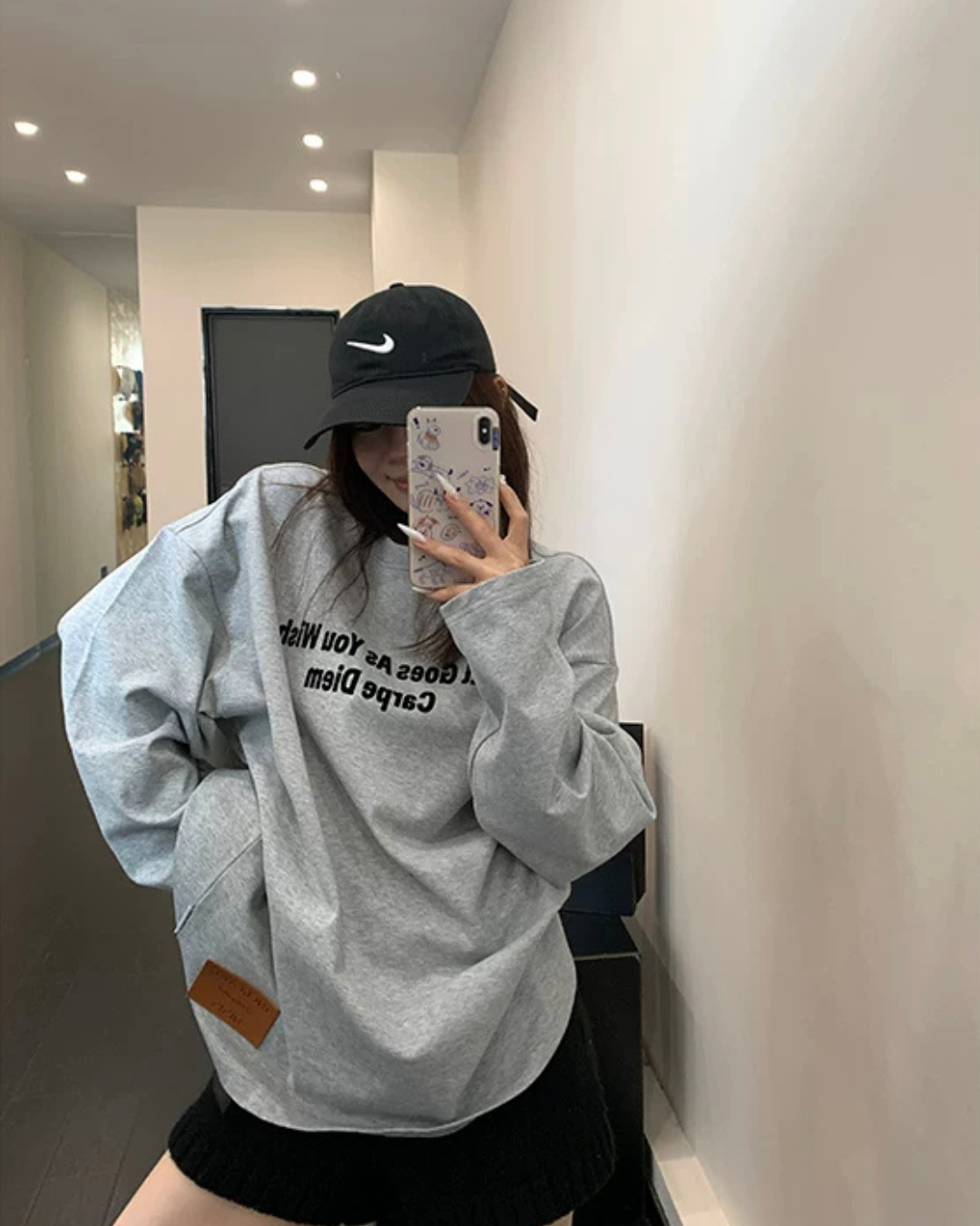 Logo Oversized Long-Sleeve T-Shirt YLS1061
