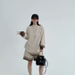 Gradient Loose Long Sleeve Top / Half Pants YLS0885