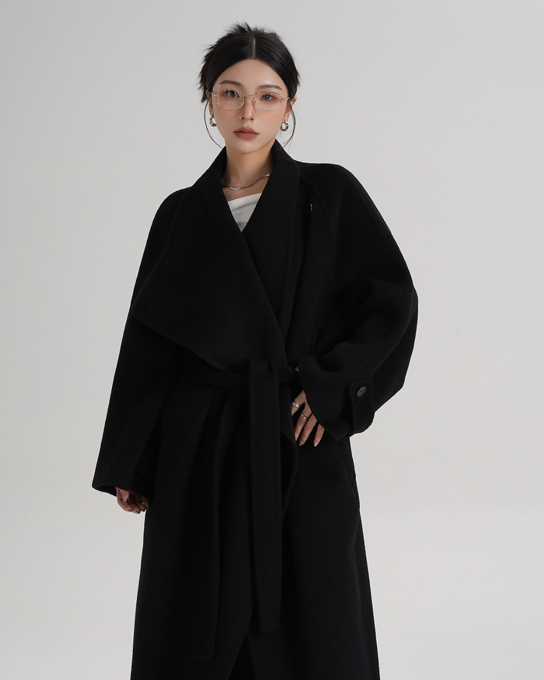 Tie Waist Wool Coat SRS0362
