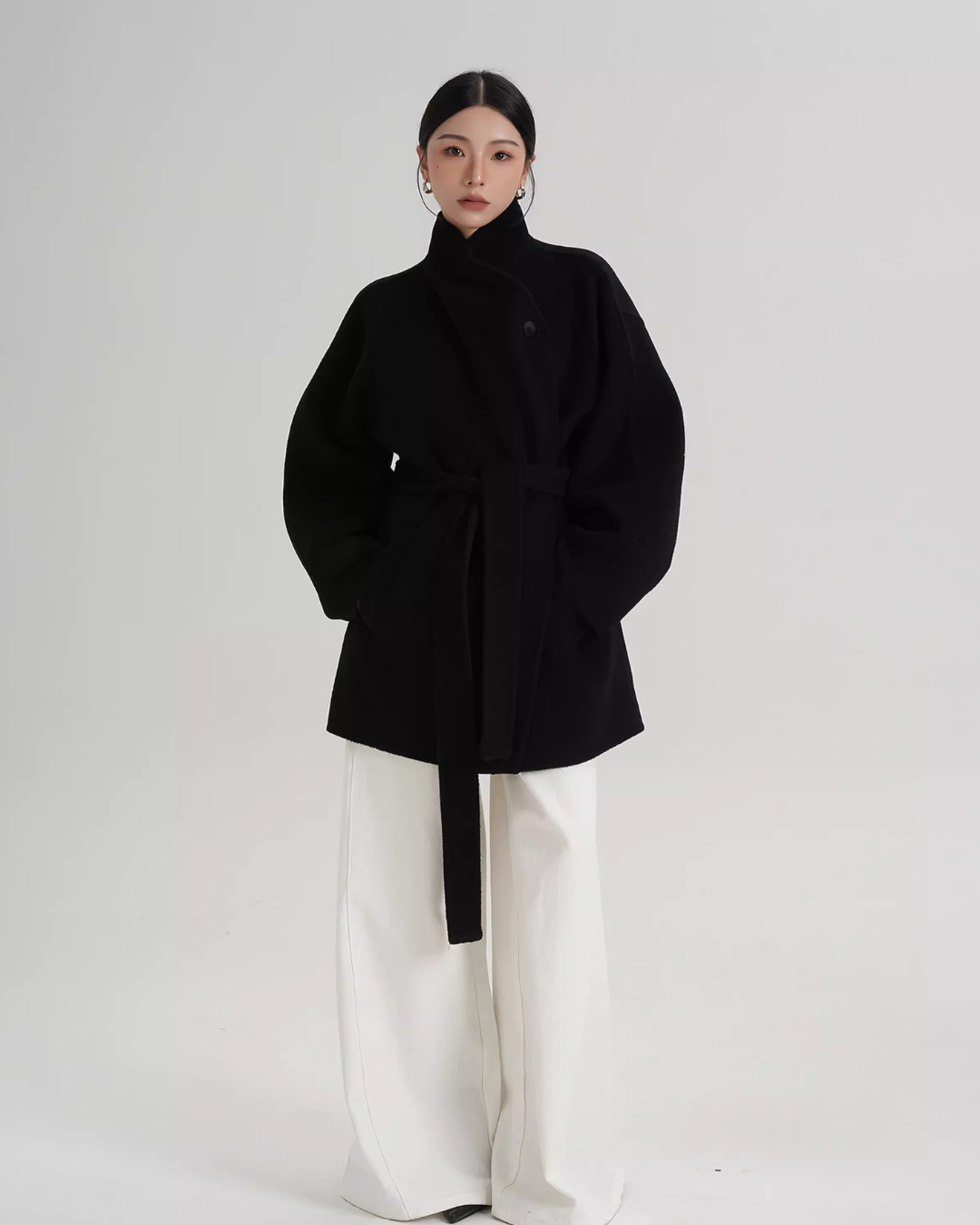 Mid Length Belted Wool Coat SRS0363