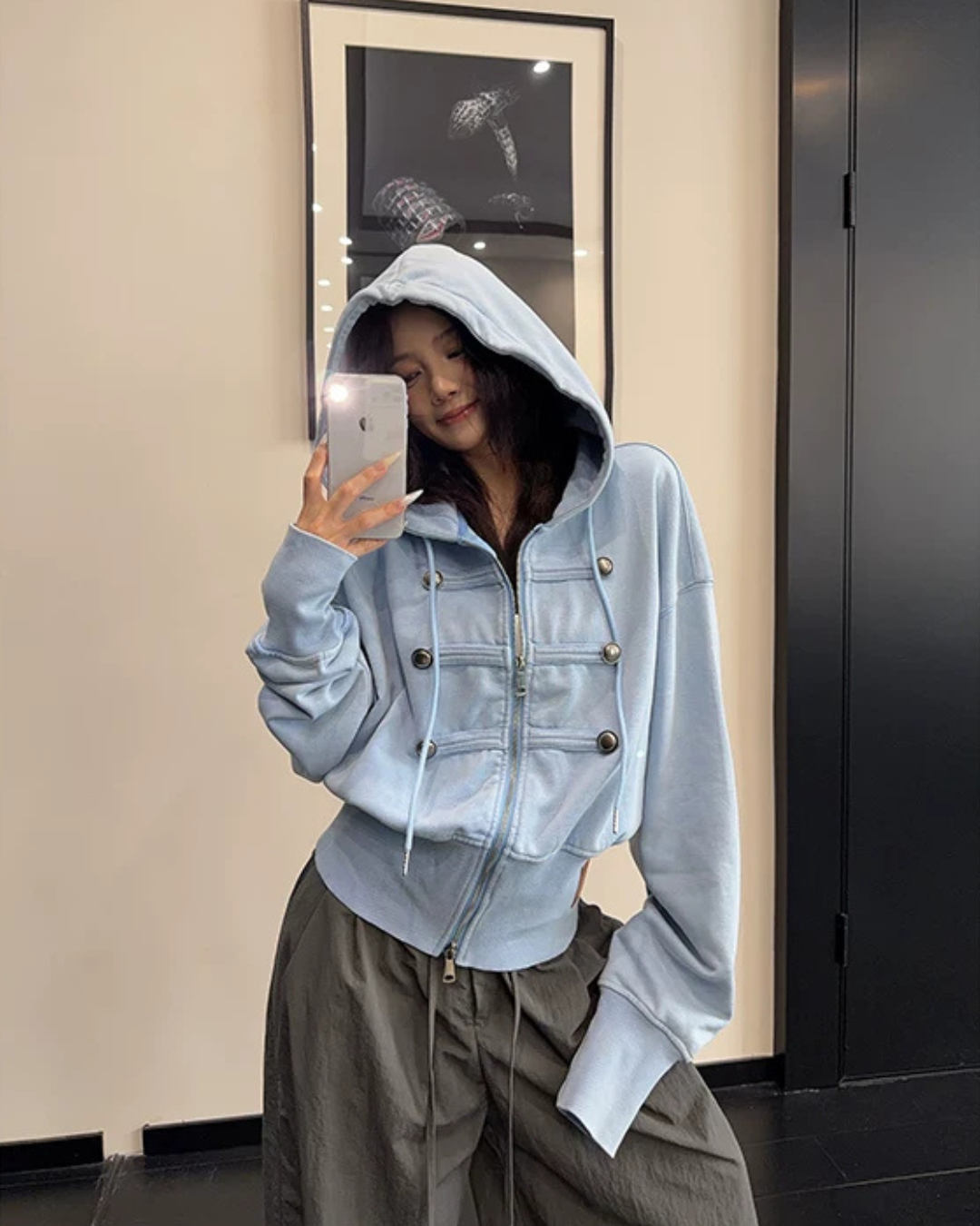 Napoleon-Style Zip-Up Hoodie YLS1071
