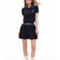Polo Rib Knit Top / Pleated Skirt MDB0001