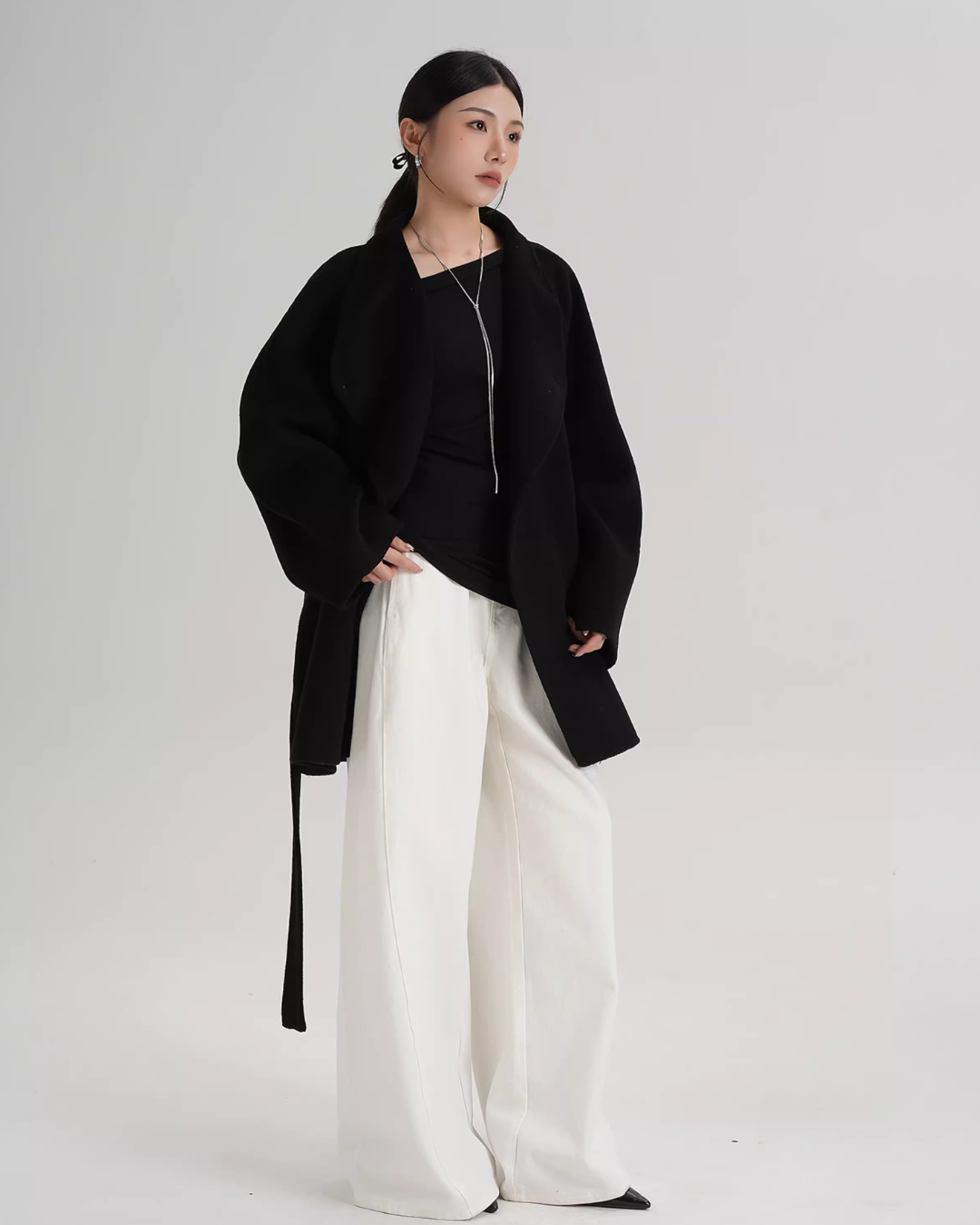 Mid Length Belted Wool Coat SRS0363