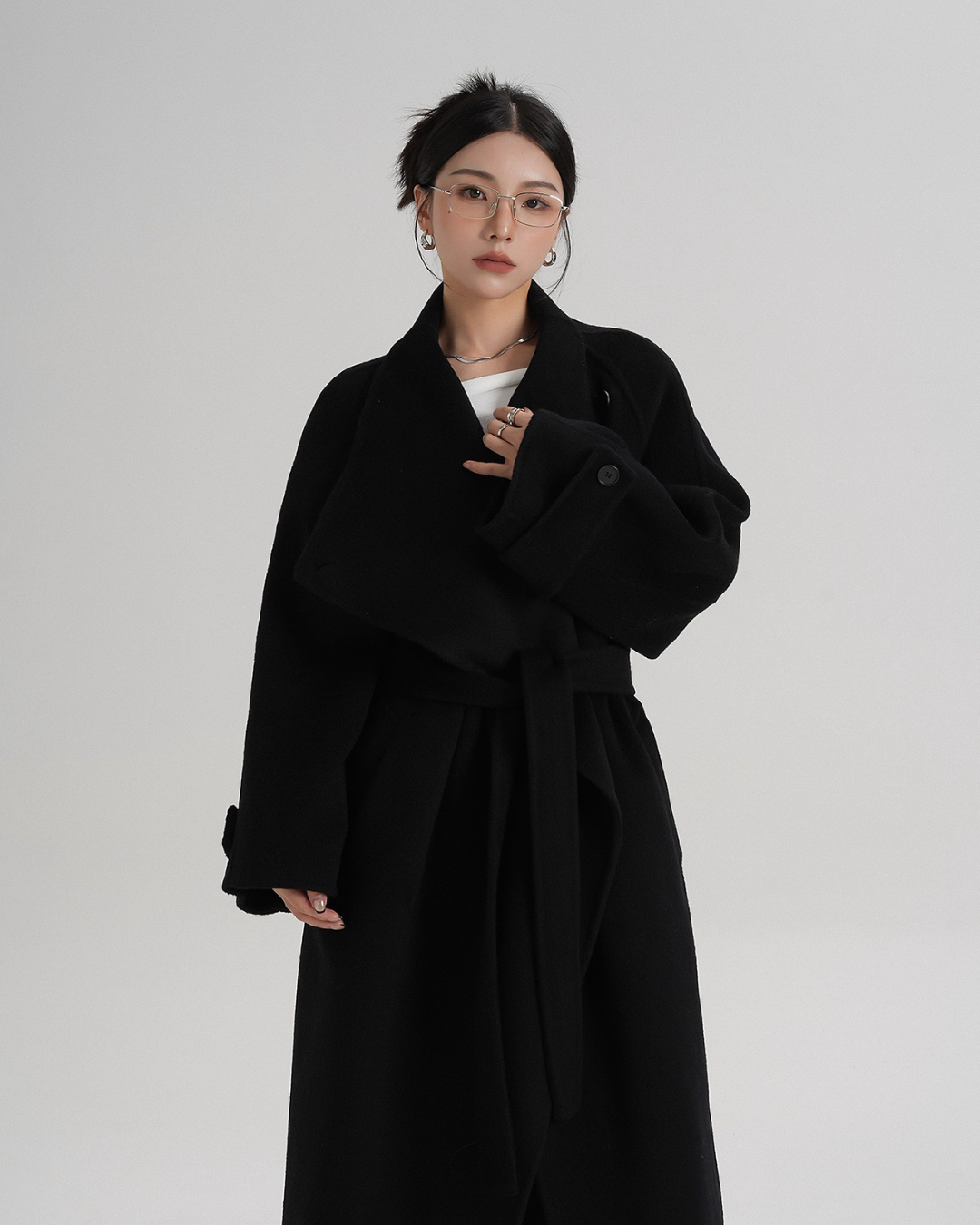 Tie Waist Wool Coat SRS0362
