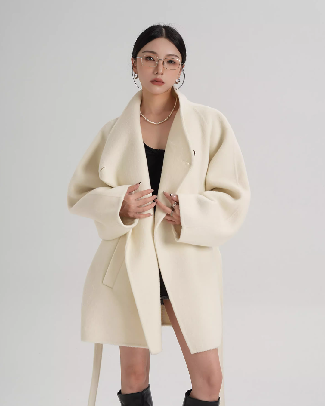 Stand Collar Mid-Length Coat SRS0355