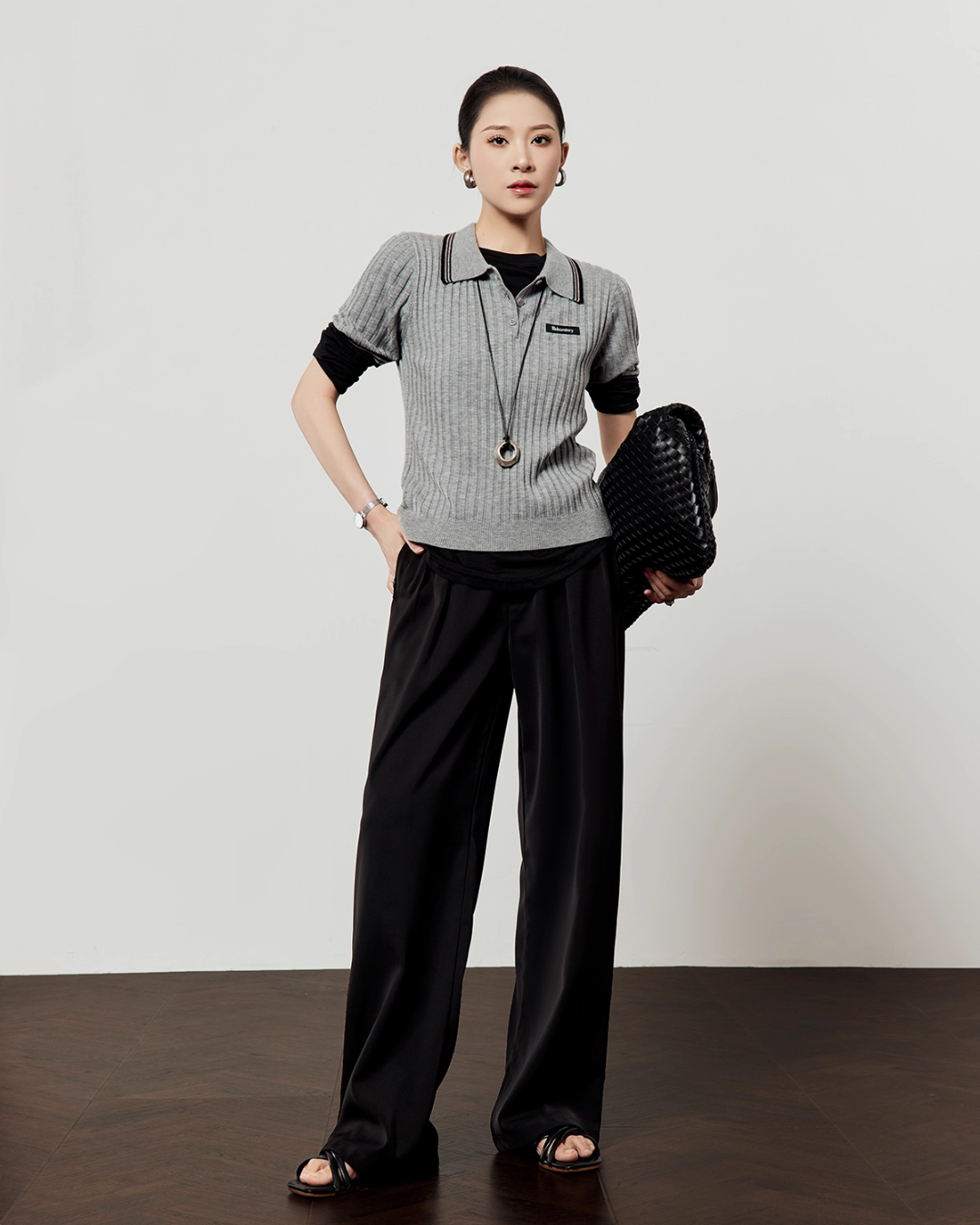 Polo Collar Knit Top LLA0489