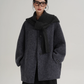 Hood Scarf Mid Length Wool Coat SRS0358