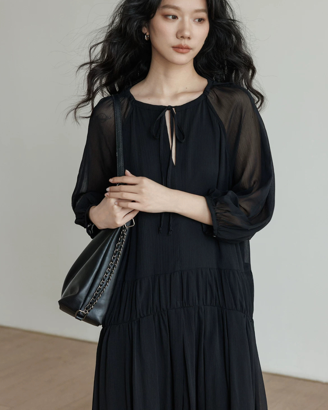 Feminine Tiered Long Dress VAS0197