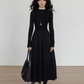 Mock Neck Top Docking Flare Skirt VAS0183
