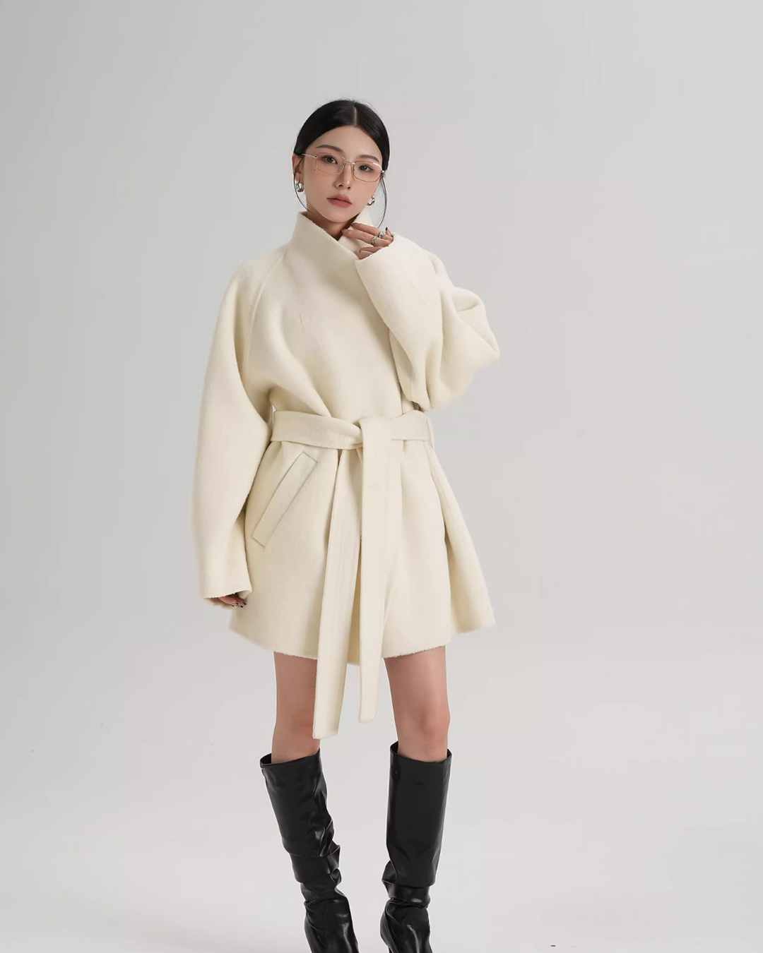 Stand Collar Mid-Length Coat SRS0355