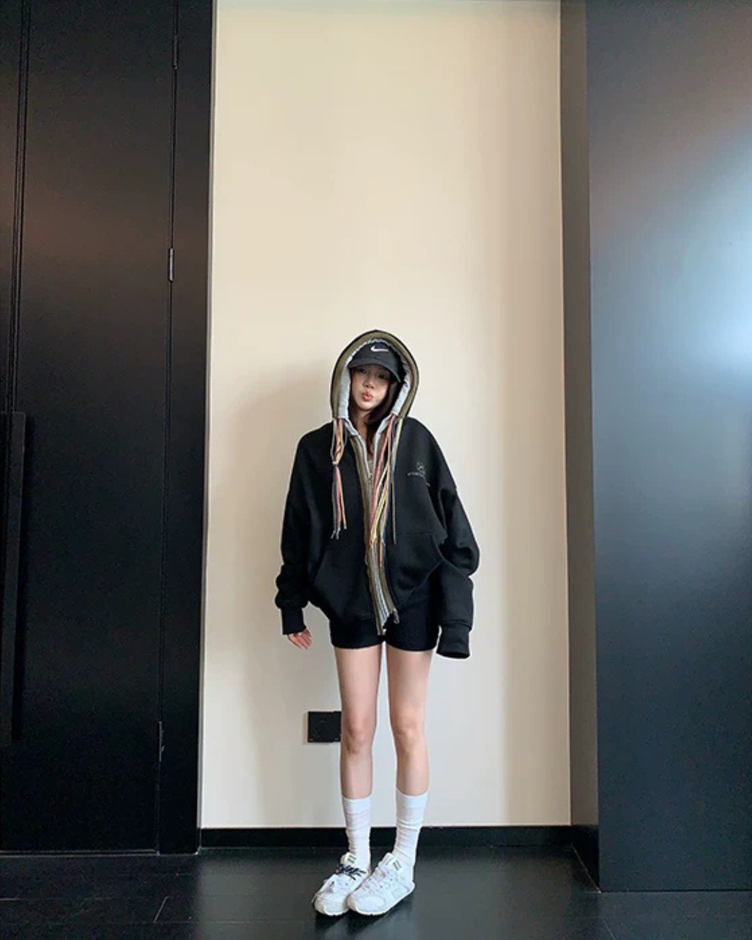 Colorful Drawcord Zip-Up Hoodie YLS1075