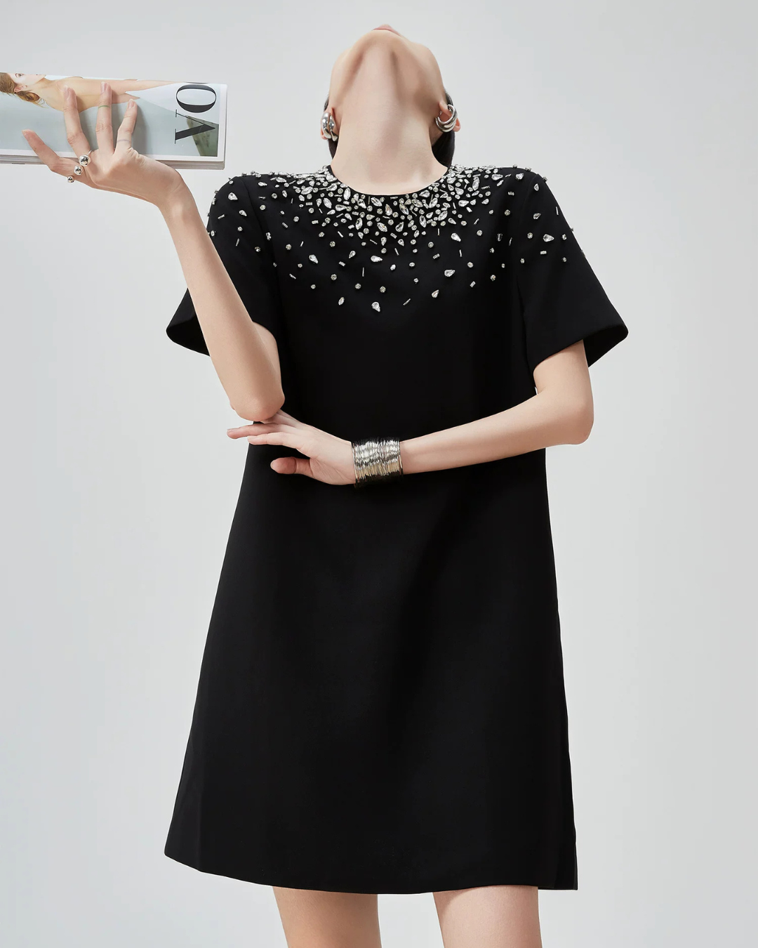 Bijou Neck Mini Dress FER0205