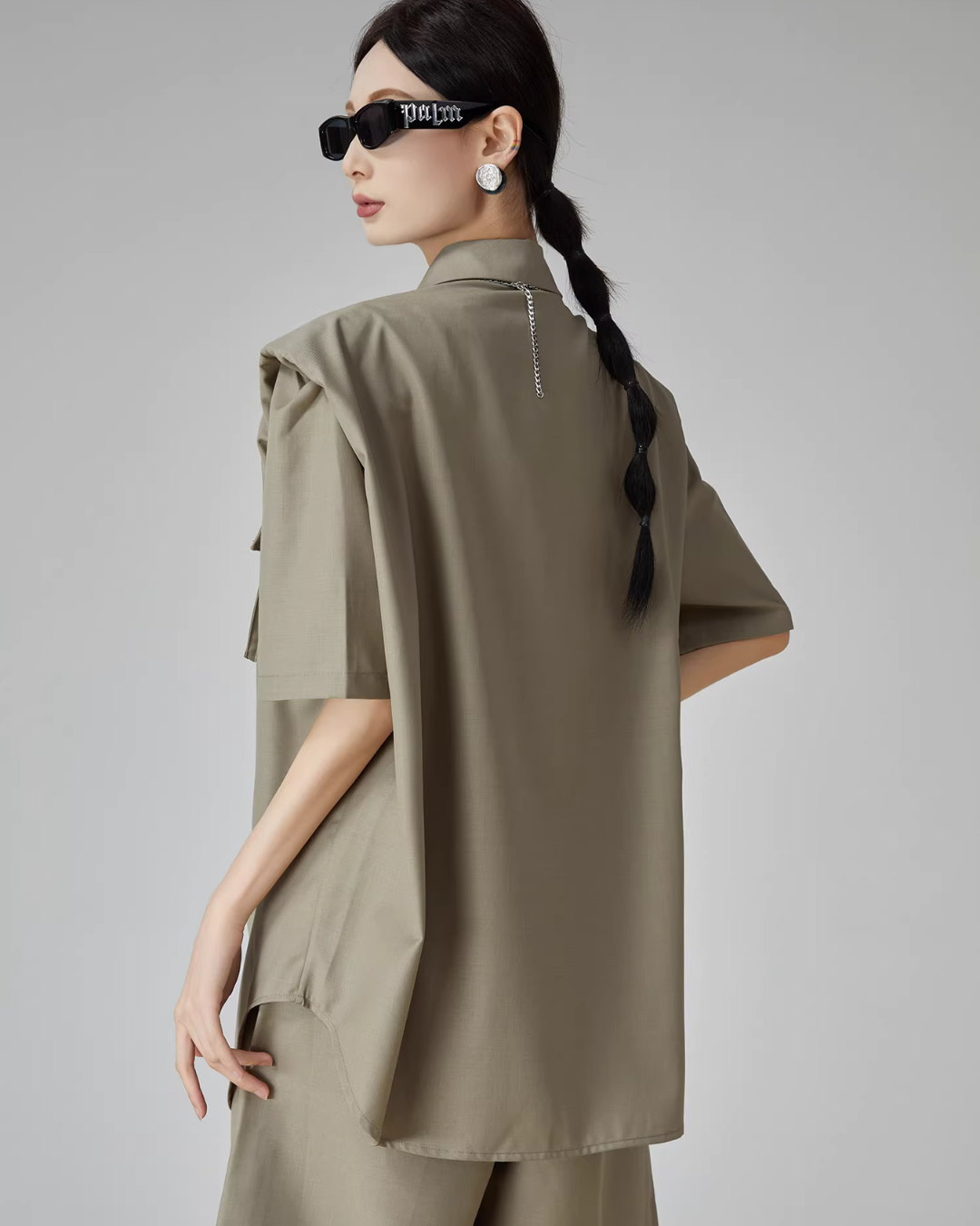 Spade Lace-Up Short-Sleeve Shirt / Shorts FER0088
