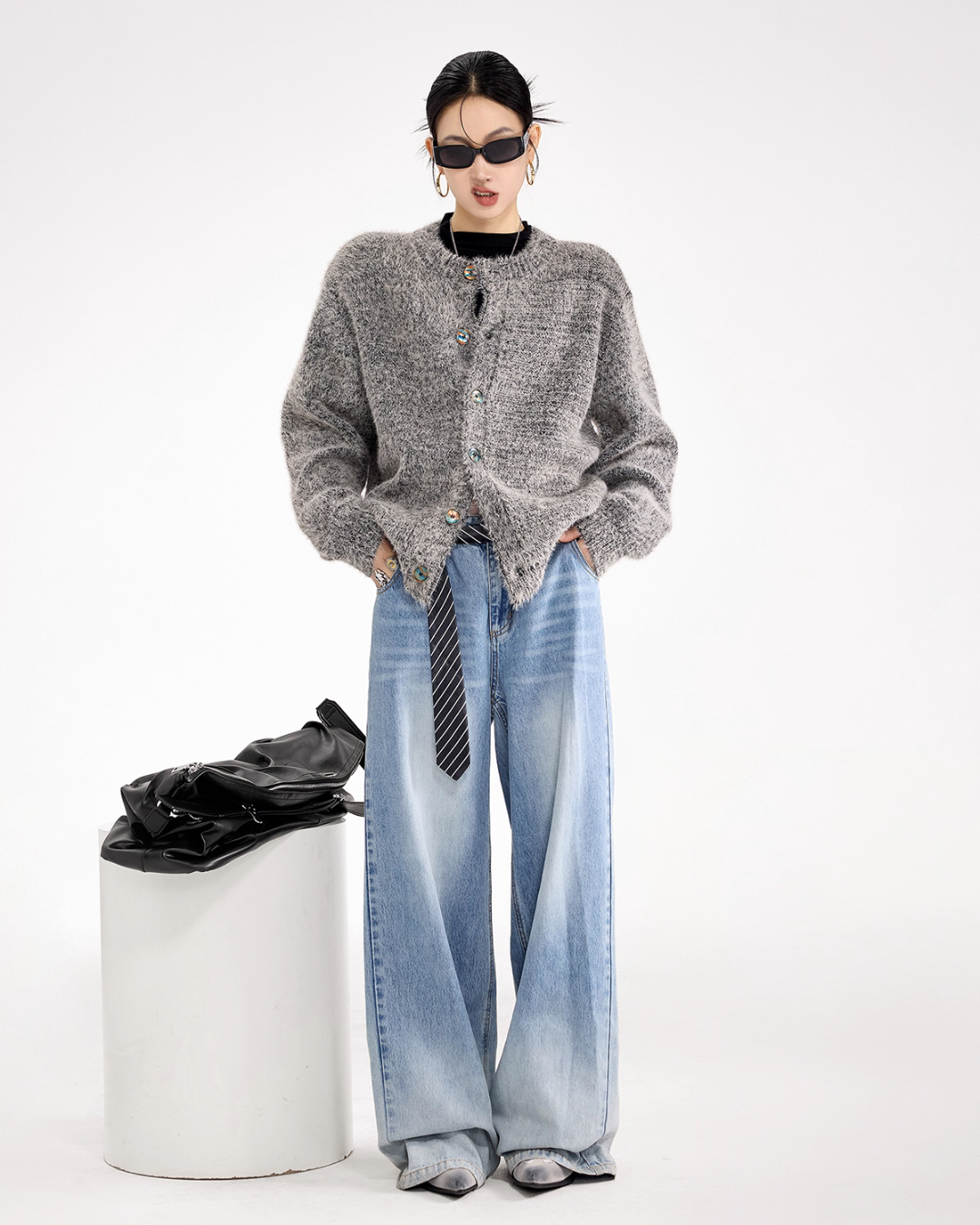 Round Neck Knit Cardigan ICM0101