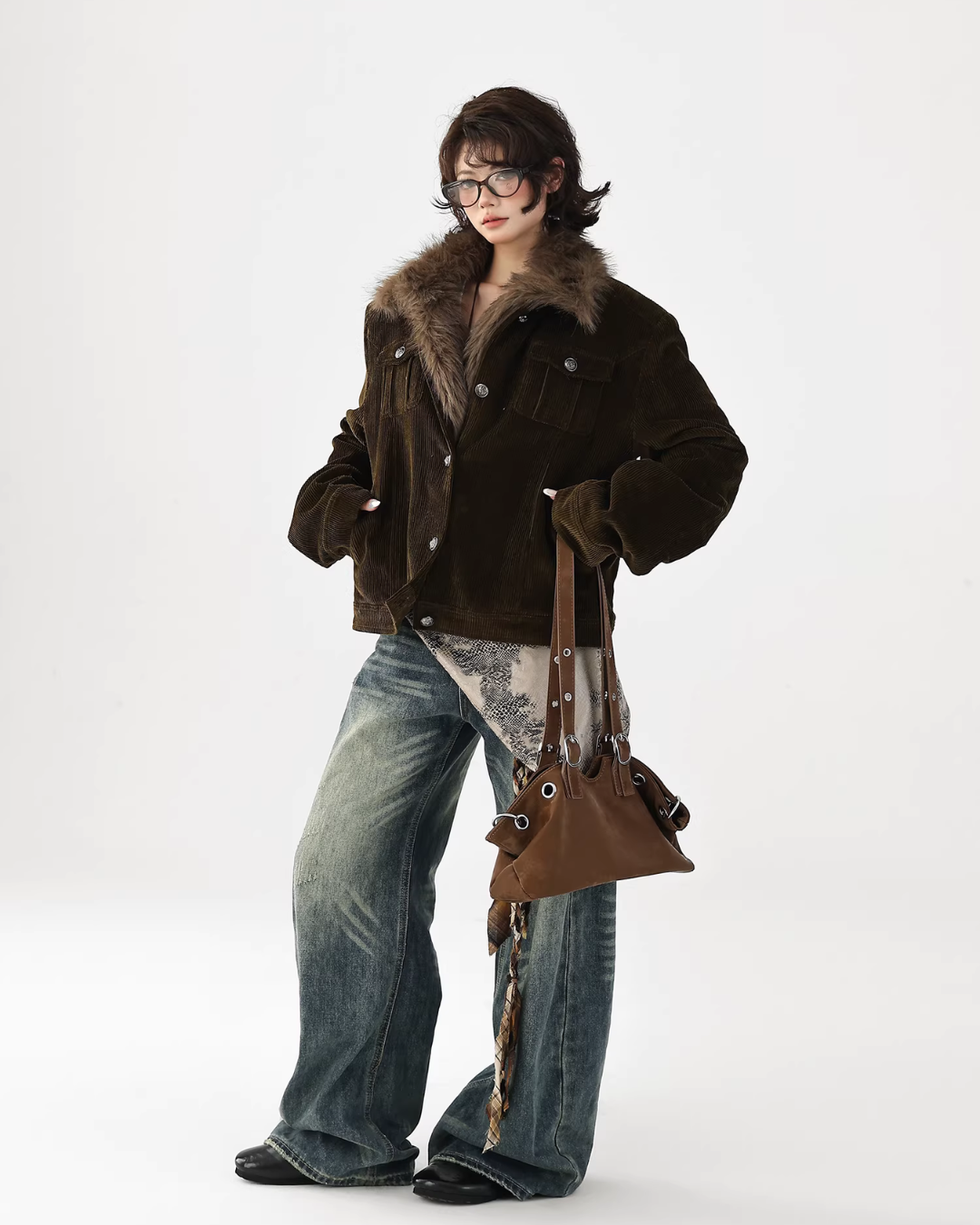 Fur Collar Corduroy Jacket  ACS0351