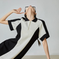 Bi-color Half-Zip Polo Dress FER0198