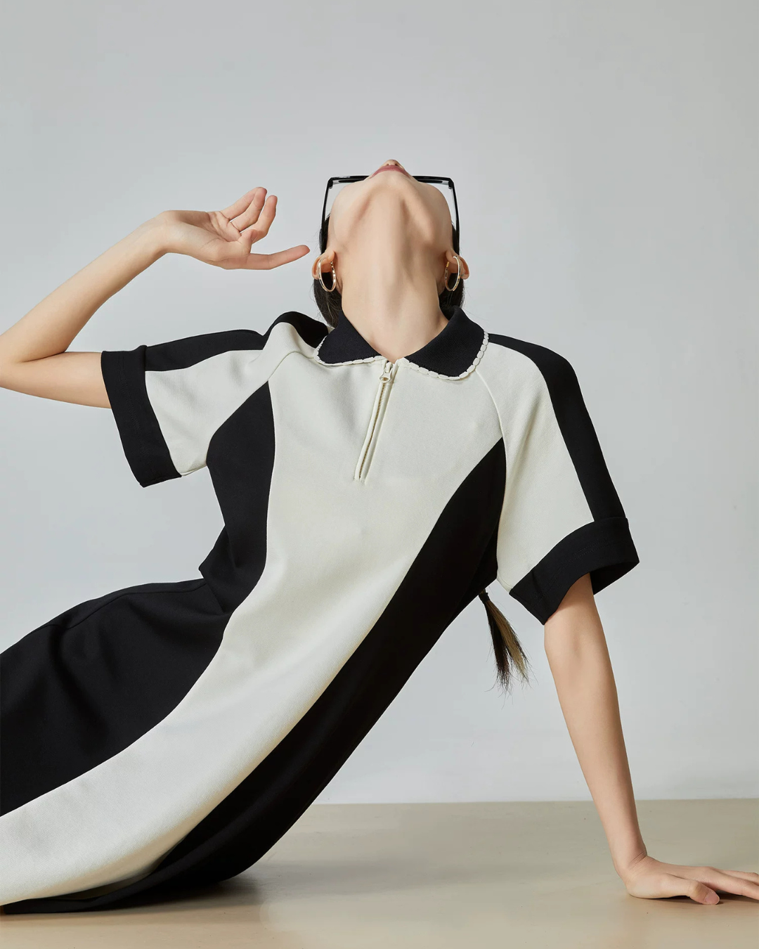 Bi-color Half-Zip Polo Dress FER0198