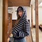 Stripe Knit Zip Hoodie CYE0086
