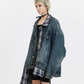 Plaid Shirt Vintage Denim Jacket MCY0005