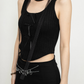 Black Sweet Sleeveless Vest ZRS0036