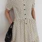 Dot Sheer Puff Sleeve Dress VAS0025