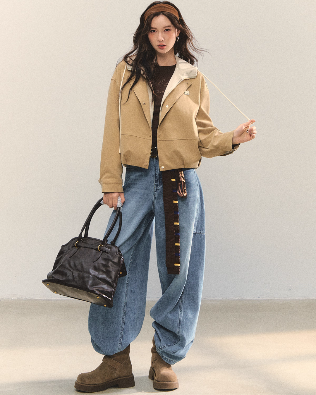 Retro Casual Khaki Jacket / Long-Sleeve Top ASG0052