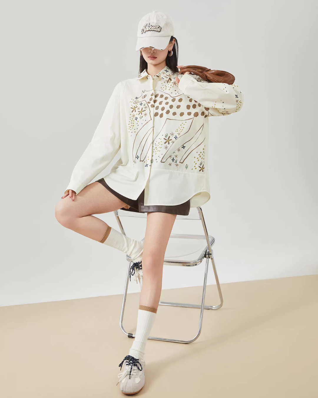 Pony Print Long-Sleeve Shirt FER0095