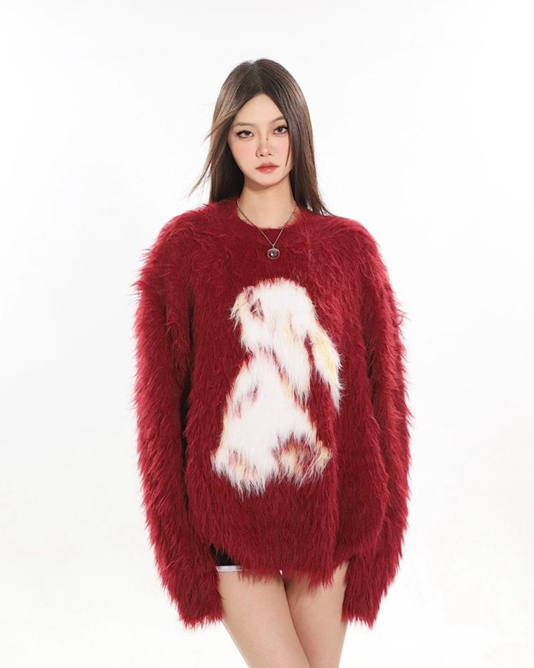 Rabbit Fluffy Round Neck Knit CCS0008