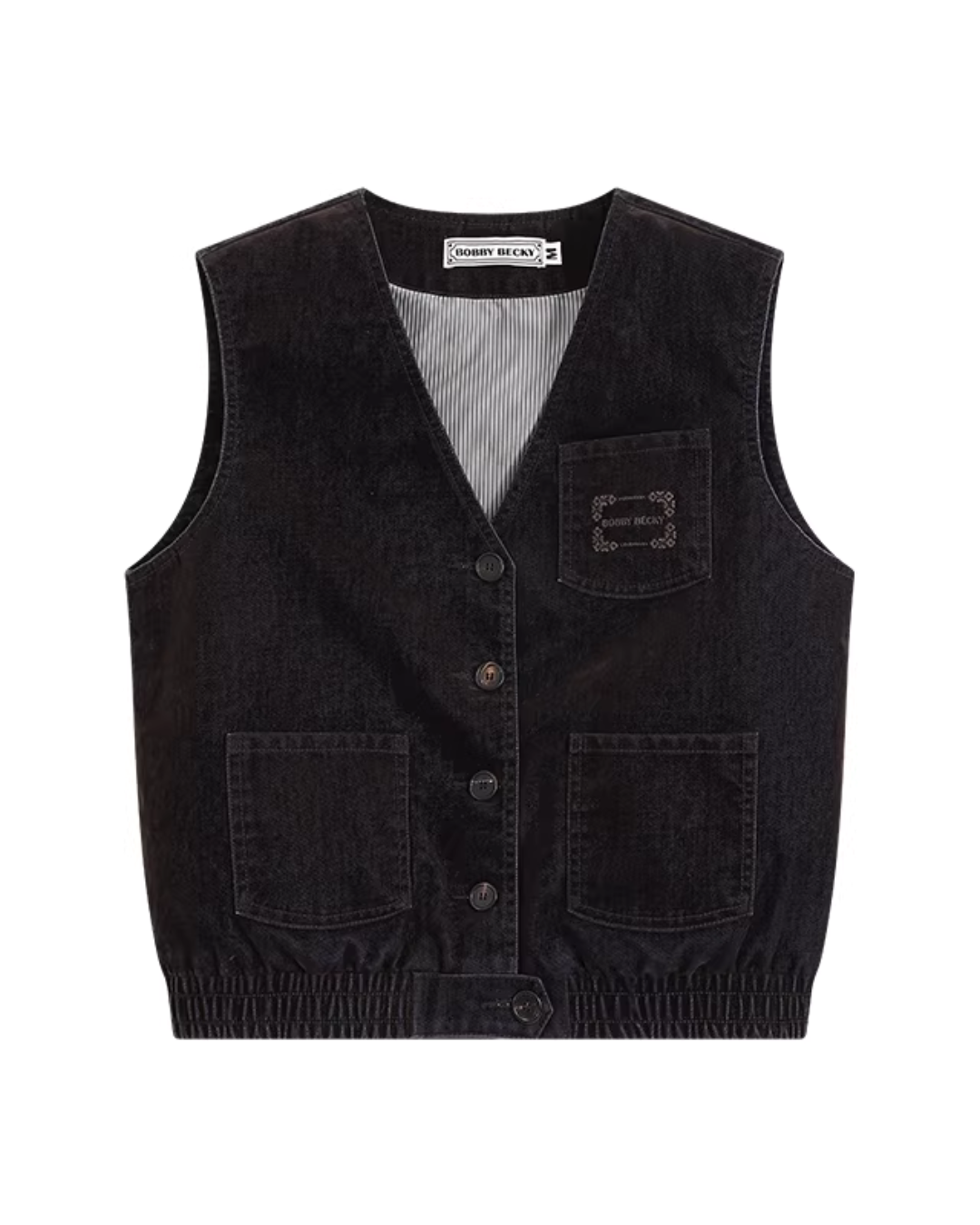 Vintage Flocked Denim Jacket / Vest / Bermuda Shorts / Tie BBK0002
