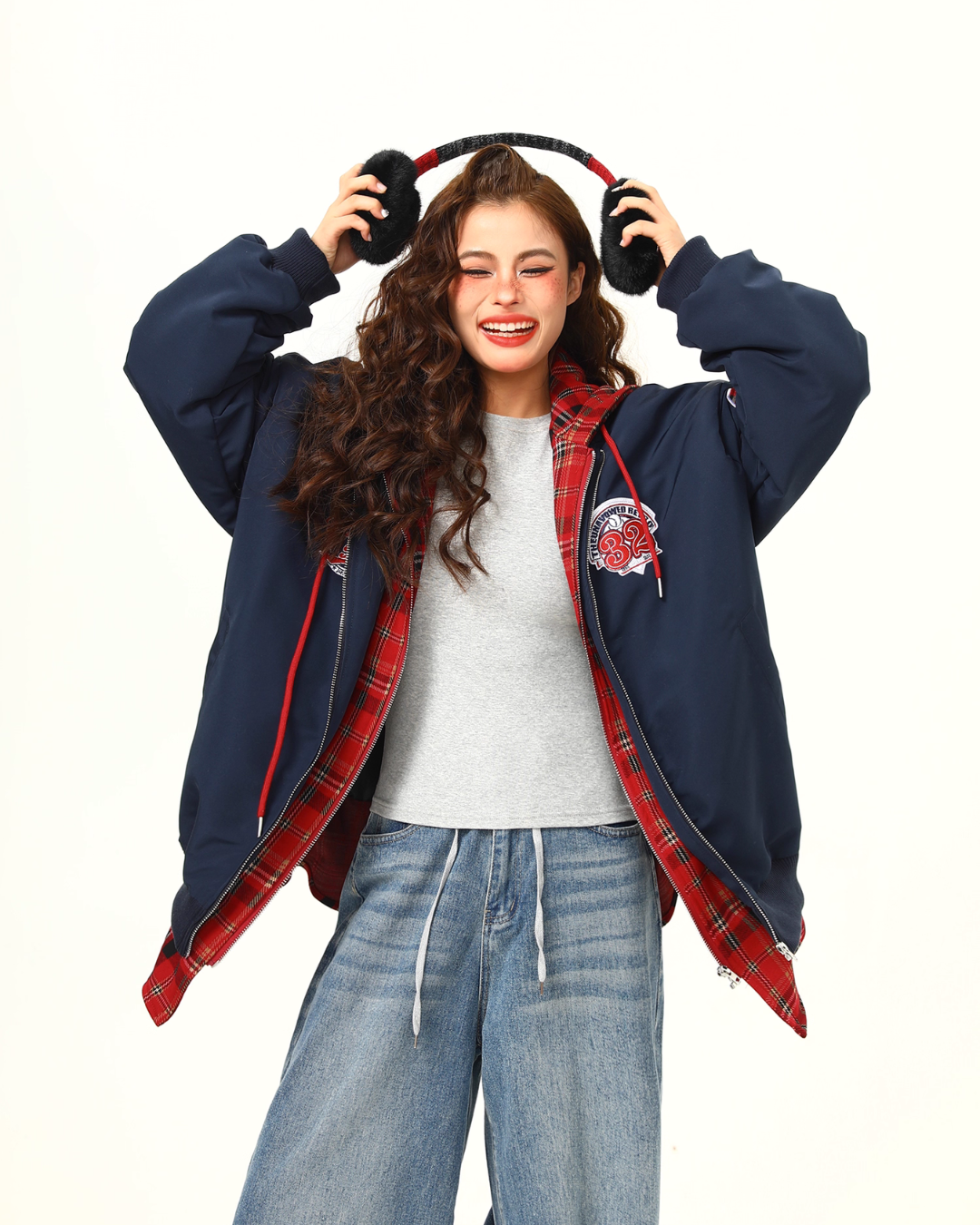 Layered Style Zip Up Hoodie WDZ0036