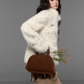 Stand Collar Fluffy Fur Jacket TRK0009