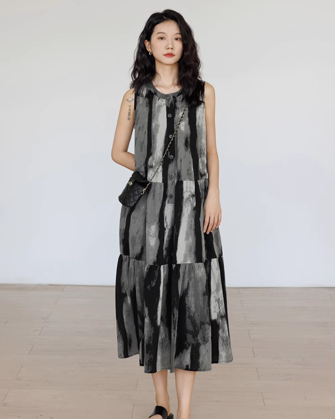 Sleeveless Tiedye Flare Dress VAS0079