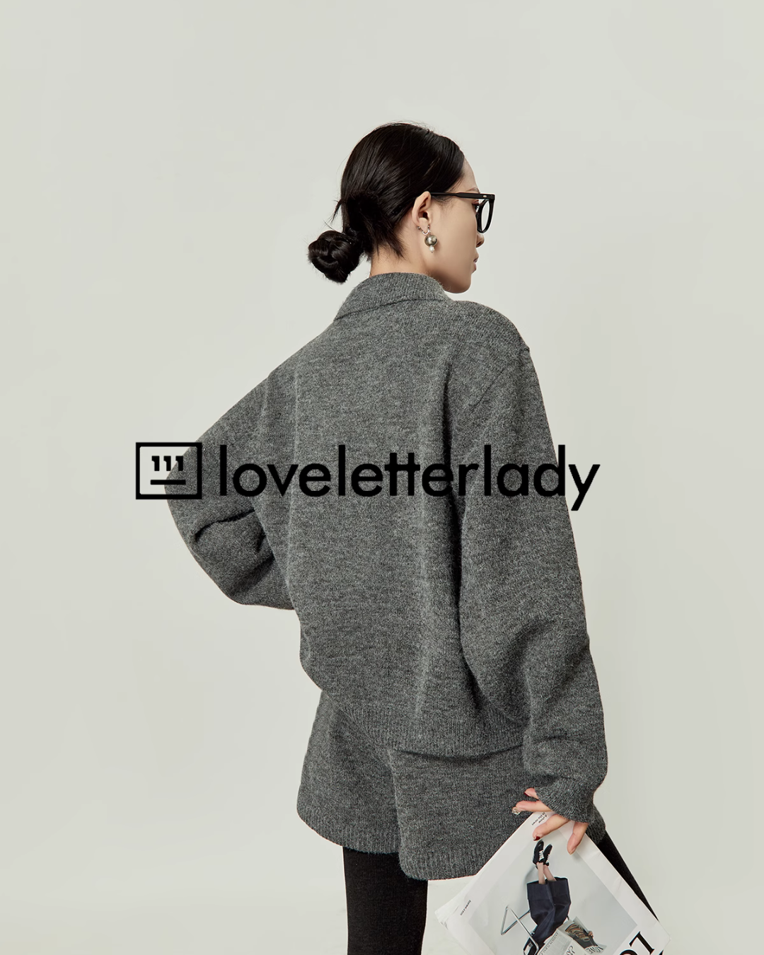 Gray Long Sleeve Knit / Shorts LLA0398