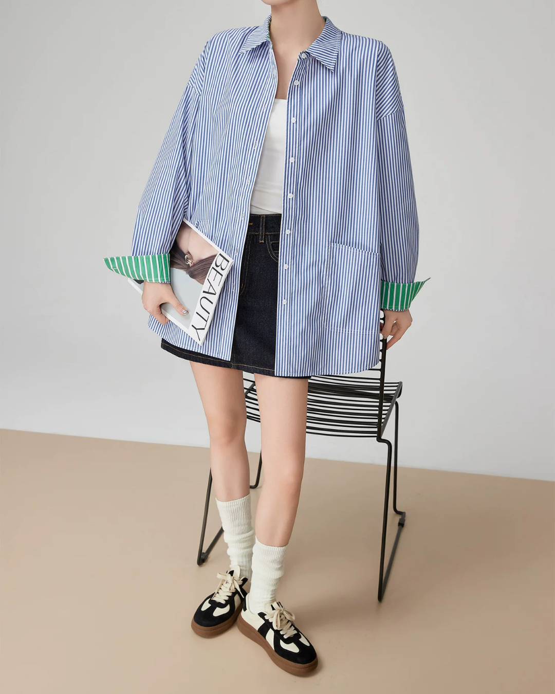 Blue Striped Long-Sleeve Shirt FER0182