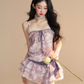 French Purple Frill Dress LAS0021
