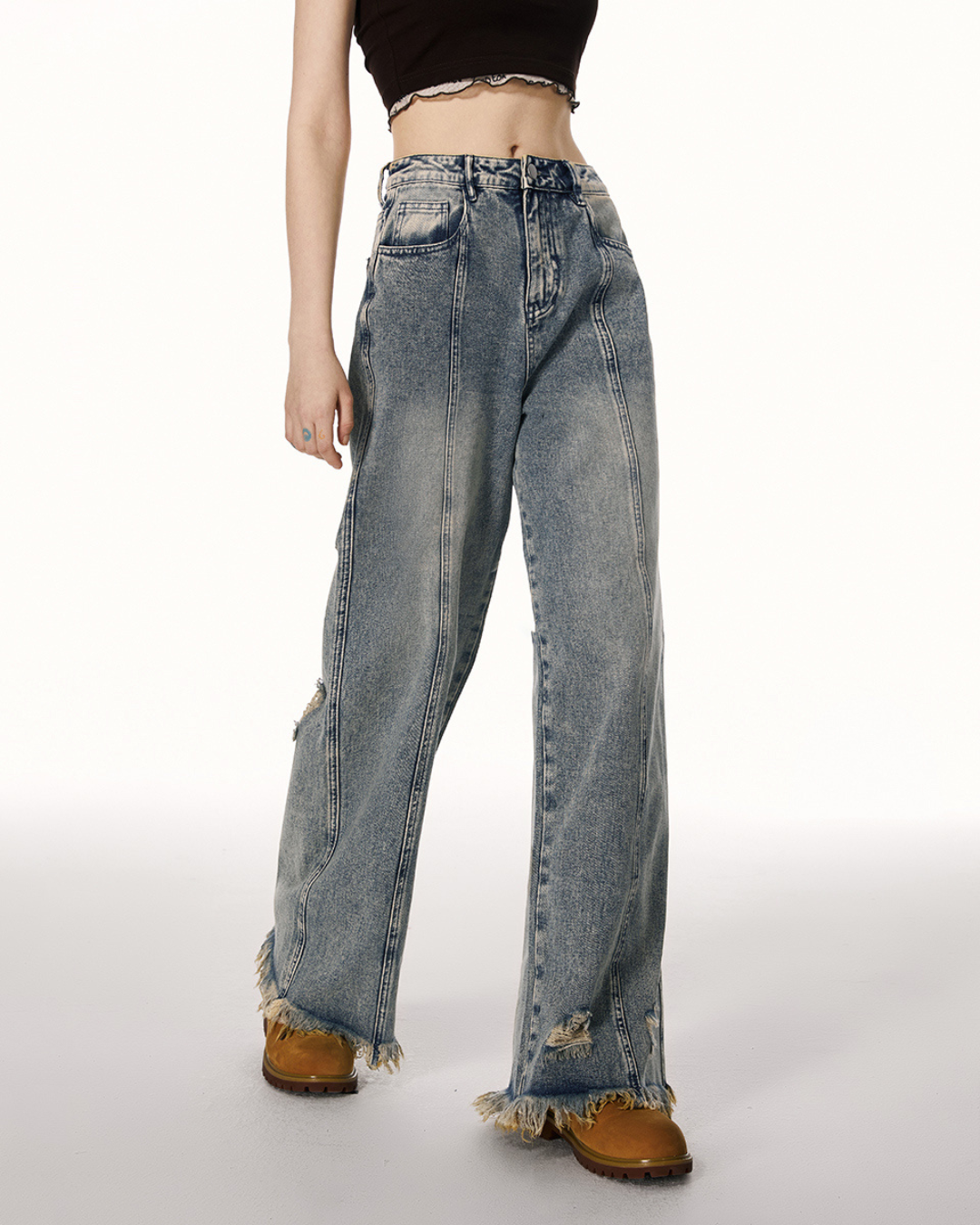 High Waist Wide Leg Denim IMO0061