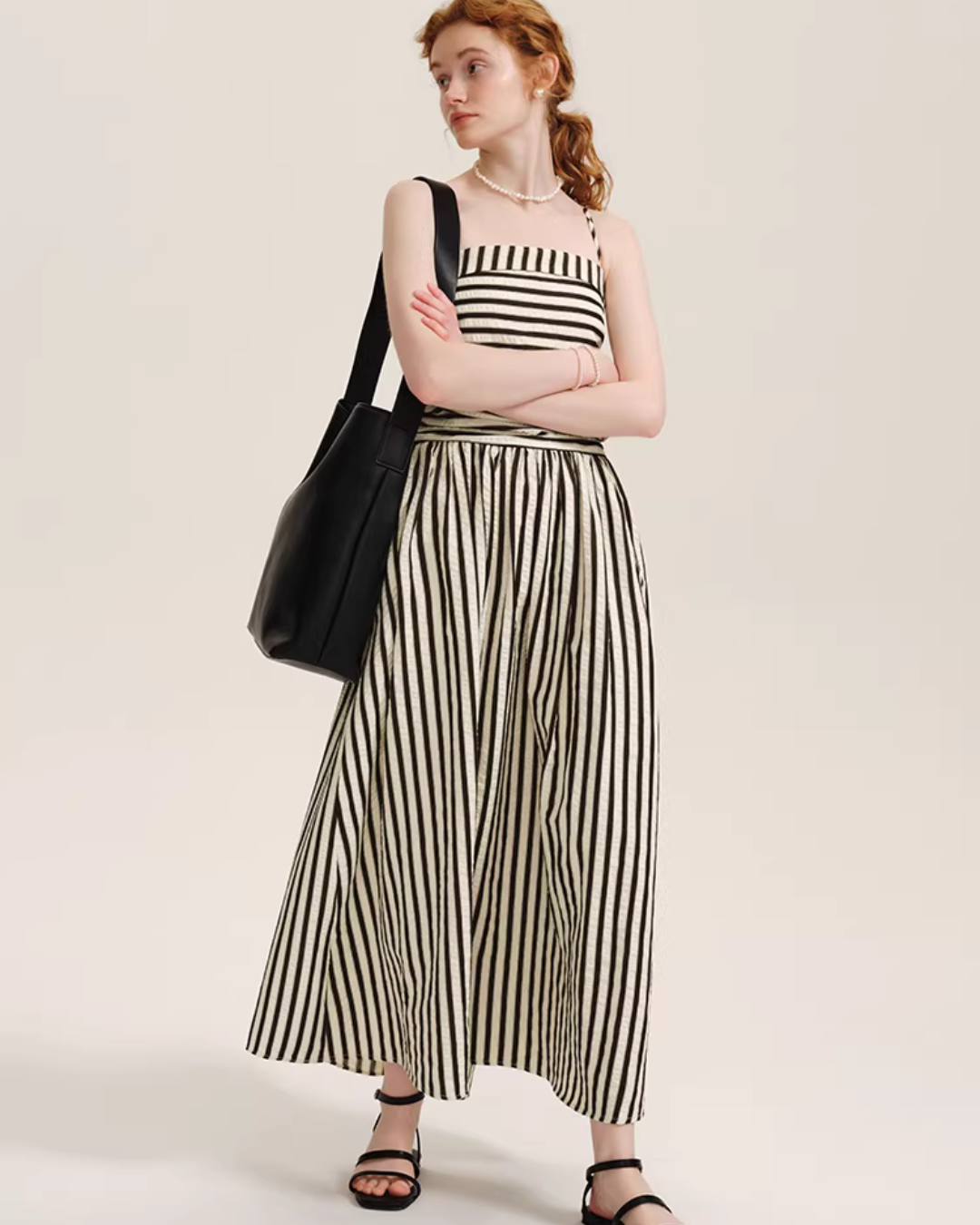 Striped Spaghetti Strap Dress DEP0005
