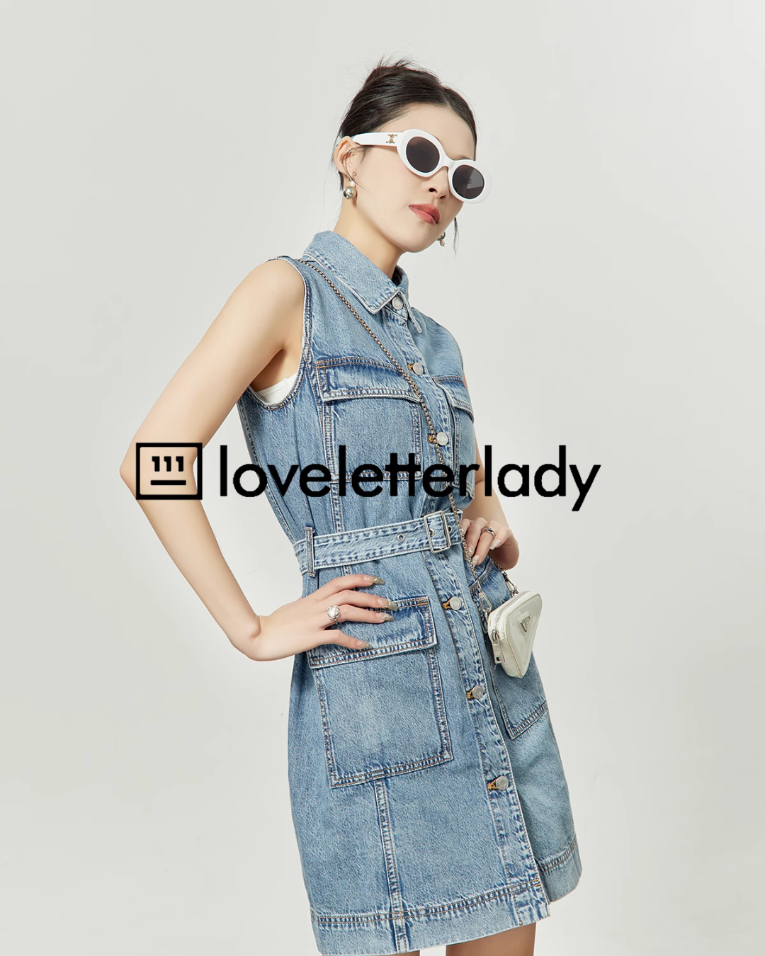 Denim Sleeveless Mini Dress LLA0234