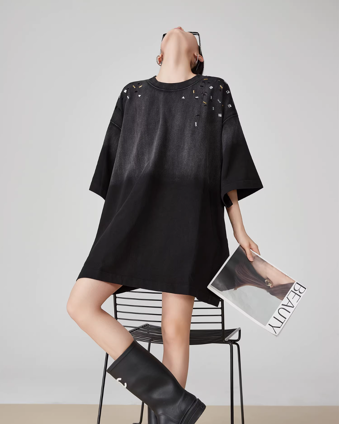 Gradient Short-Sleeve T-Shirt Dress FER0118