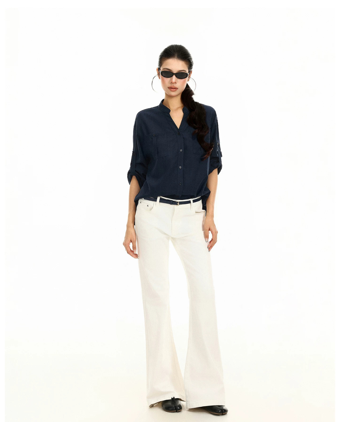 Rolled Cuff Sleeve Shirt  BGS0055