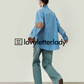 Blue Striped Patchwork Shirt LLA0415