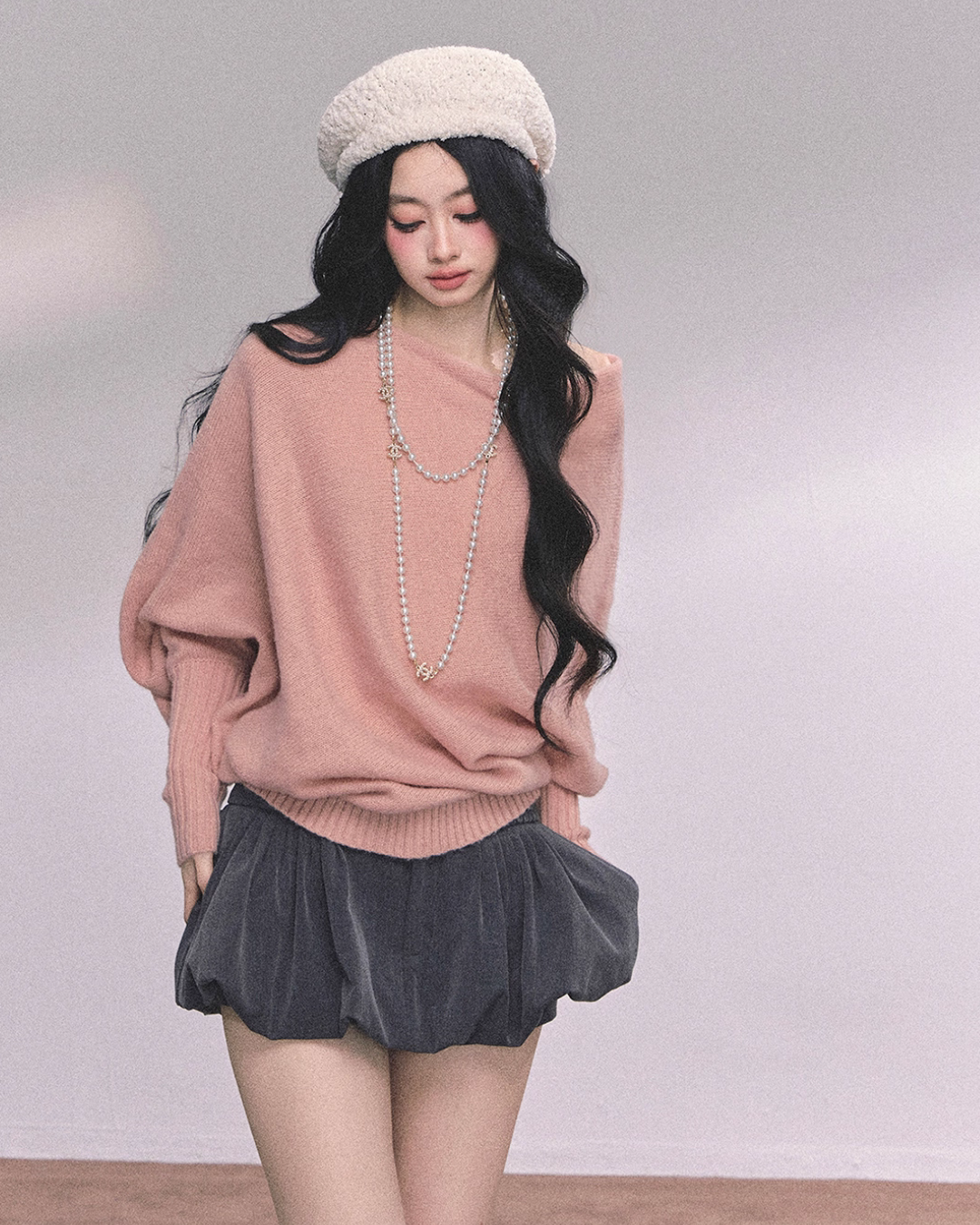 Dolman Sleeve Boat Neck Knit LAS0044