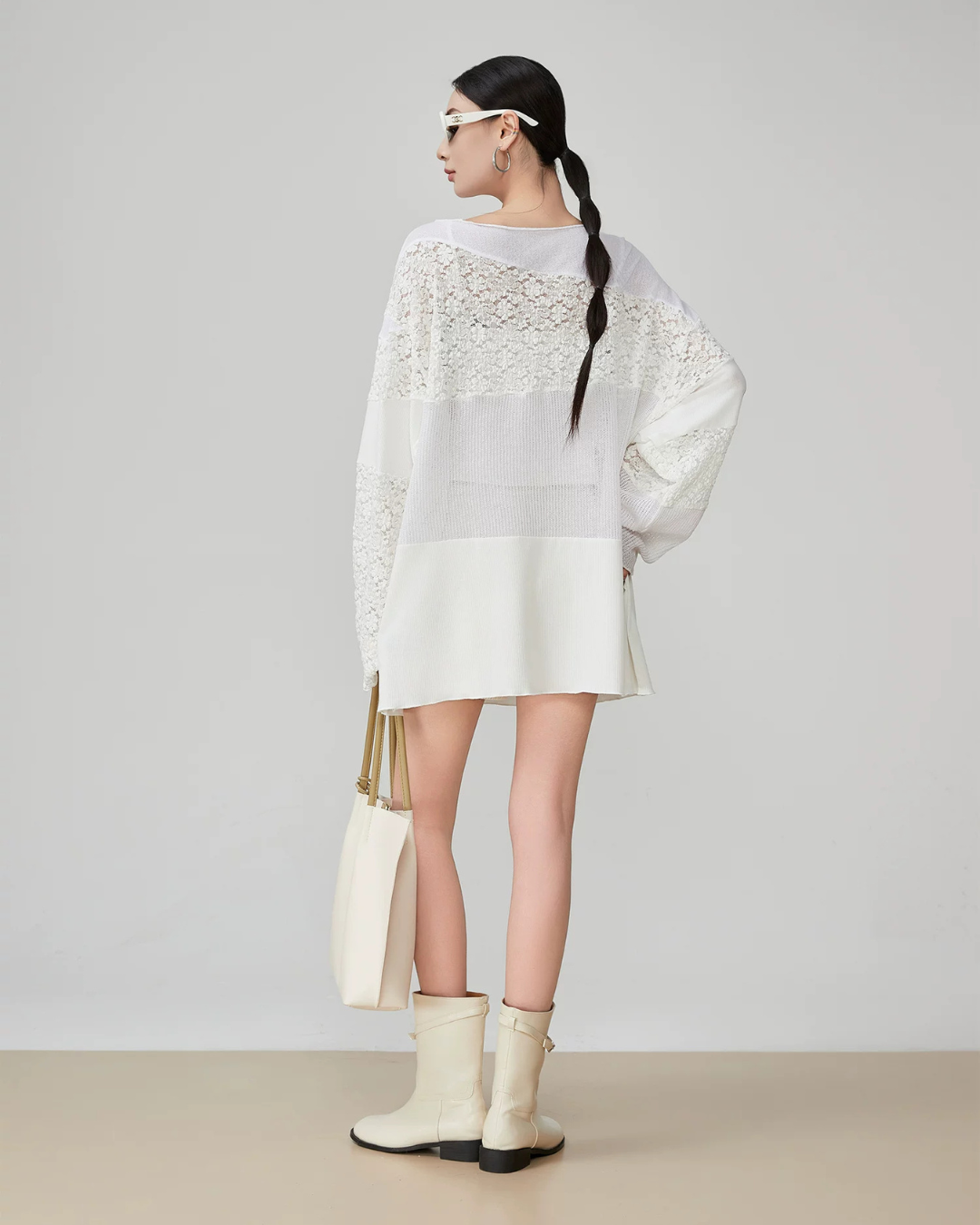 Patchwork-Style Lace Switch Tunic FER0266