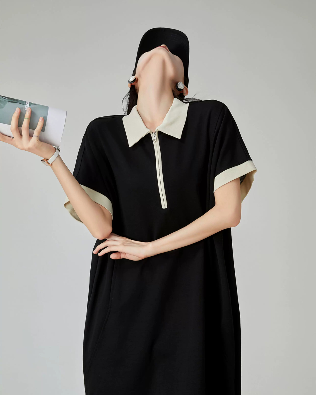 Bicolor Polo Mini Dress FER0122