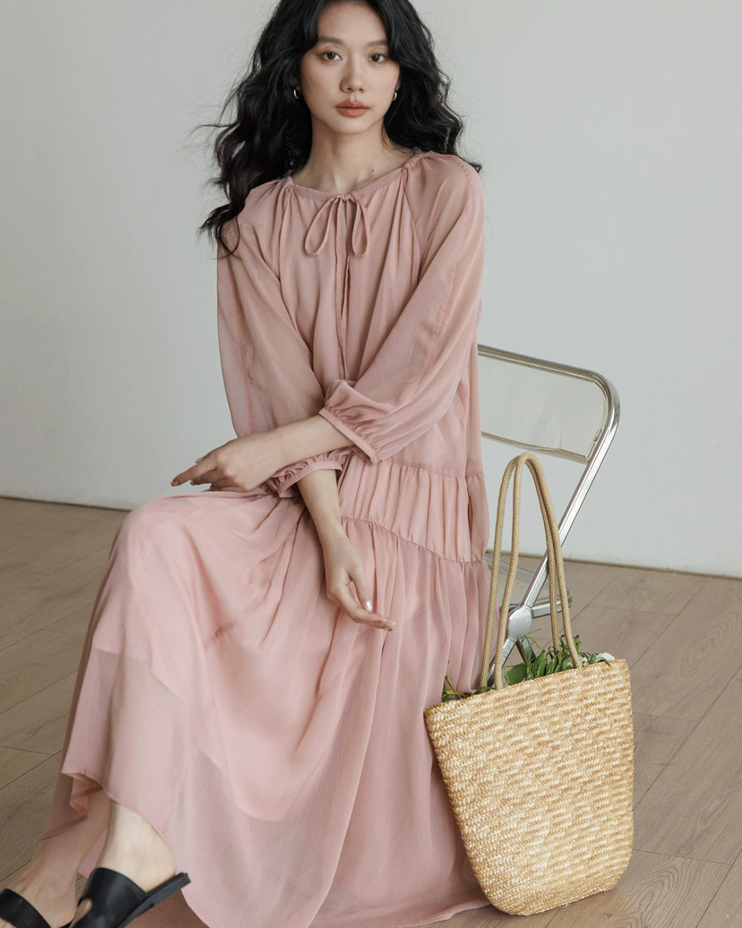 Feminine Tiered Long Dress VAS0197