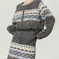 Round Neck Gray Knitted Cardigan / Mini Skirt LLA0401