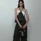 White Ribbon Halterneck Camisole PUC0019
